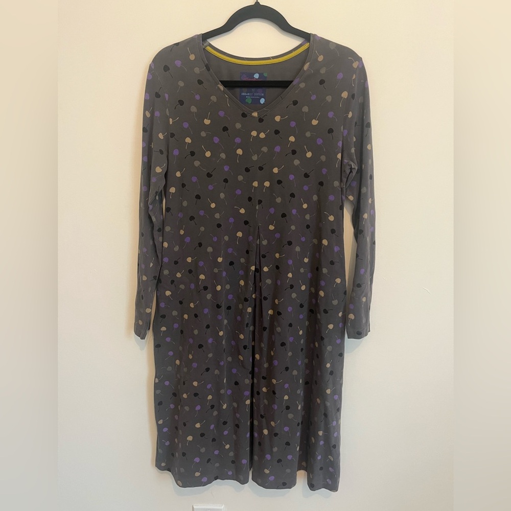 Gudrun Sjoden Edite Cherry Print Gray Dress Size Medium